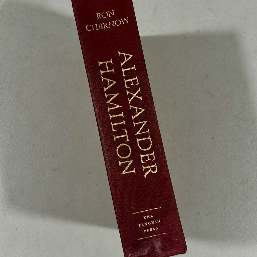 Alexander Hamilton by Ron Chernow - The Penguin Press (Category: Storybooks) located in Mandaluyong City. Submitted by marcnf (Listing ID 1447521518, Image 2). Description: - Biography of Alexander Hamilton by Ron Chernow - Published by The Penguin Press - Hardcover edition - Comprehensive look at a Founding Father's life - Ideal for history enthusiasts.