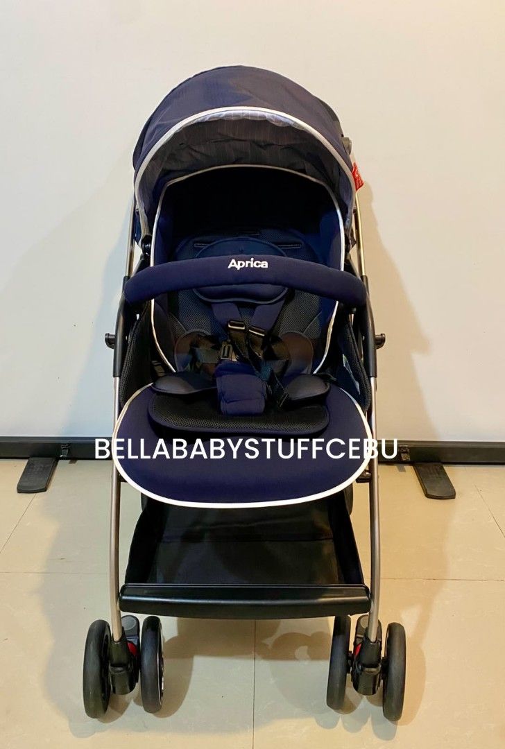 Aprica Optia Baby Stroller (Category: Strollers) located in Cebu City. Submitted by bellababystuffcebu (Listing ID 1447506930, Image 2). Description: Aprica Optia Baby Stroller Preloved in Like New Condition SRP 42,999 Selling Low Please see video for reference https://fb.watch/I8bNfzmT5_/? For Newborn to Toddler approx 4yo Weight: 6.8kg Seat height from floor: 54cm Folding mechanism: one hand folding Seat recline position: 120-170 degree Basket 