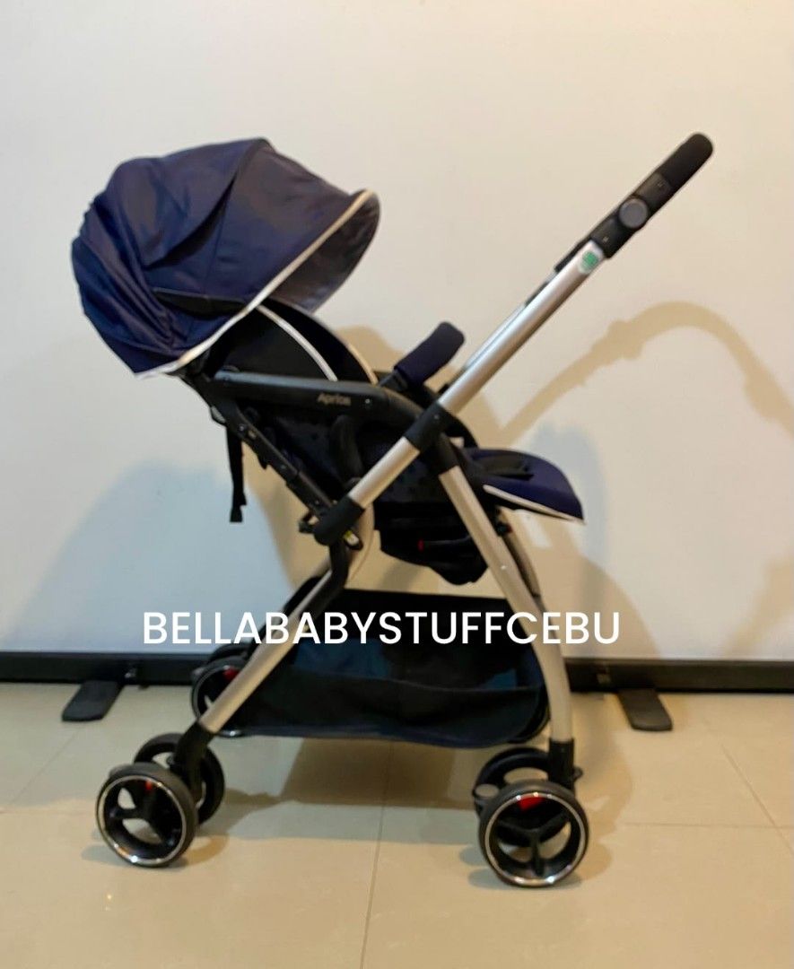Aprica Optia Baby Stroller (Category: Strollers) located in Cebu City. Submitted by bellababystuffcebu (Listing ID 1447506930, Image 3). Description: Aprica Optia Baby Stroller Preloved in Like New Condition SRP 42,999 Selling Low Please see video for reference https://fb.watch/I8bNfzmT5_/? For Newborn to Toddler approx 4yo Weight: 6.8kg Seat height from floor: 54cm Folding mechanism: one hand folding Seat recline position: 120-170 degree Basket 