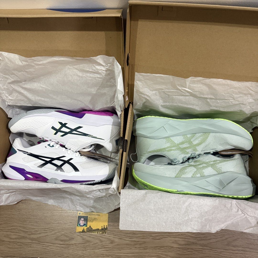Asics Novablast 5 & Solution Speed FF 4 Men's Shoes (Category: Sneakers) located in Balagtas. Submitted by mlodogg (Listing ID 1447511358, Image 1). Description: For Sale Asics Solution Speed FF 4 Digital Sakura Size 11 US Bnew complete authentic 8k only below srp Asics Novablast 5 Cold Moss/Light Orange Size 11 US Bnew complete authentic 7k only below srp Bulacan area.
