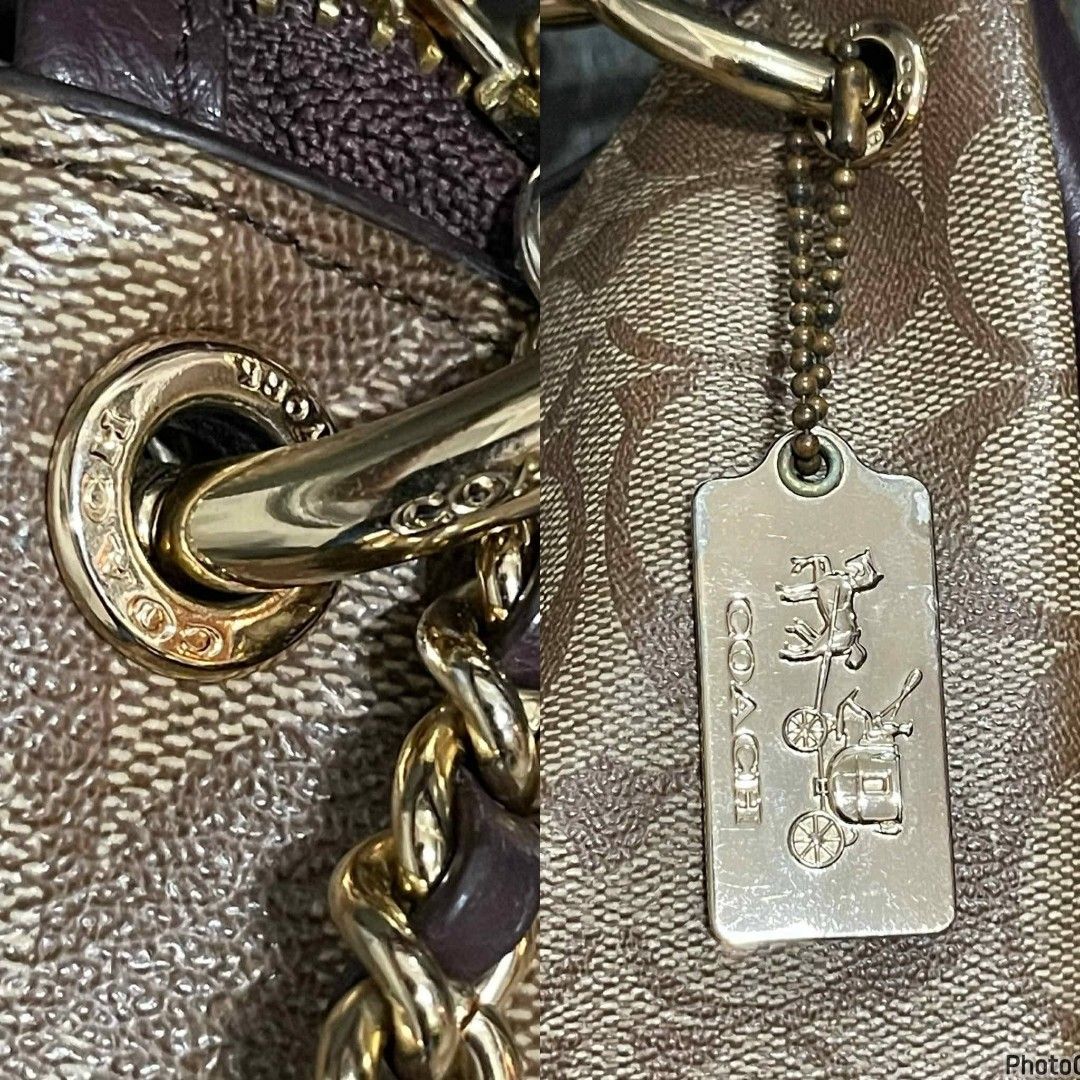 Authentic Coach Signature Mia Hobo (Category: Shoulder Bags) located in Quezon City. Submitted by luxxechic (Listing ID 1447618004, Image 3). Description: ykk zip with creed pvc and leather material looks new no issue actual photo posted mop: gcash.