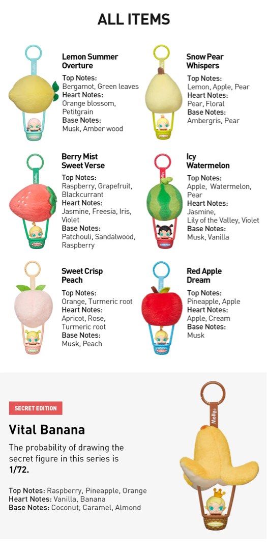 Baby Molly Sachet Pendant Blind Box (Category: Designer & Blind Box Toys) located in Manila. Submitted by keabkk (Listing ID 1447587449, Image 1). Description: Baby Molly Sachet Pendant Blind Box opened but brand new never used Snow pear pendant way below srp.
