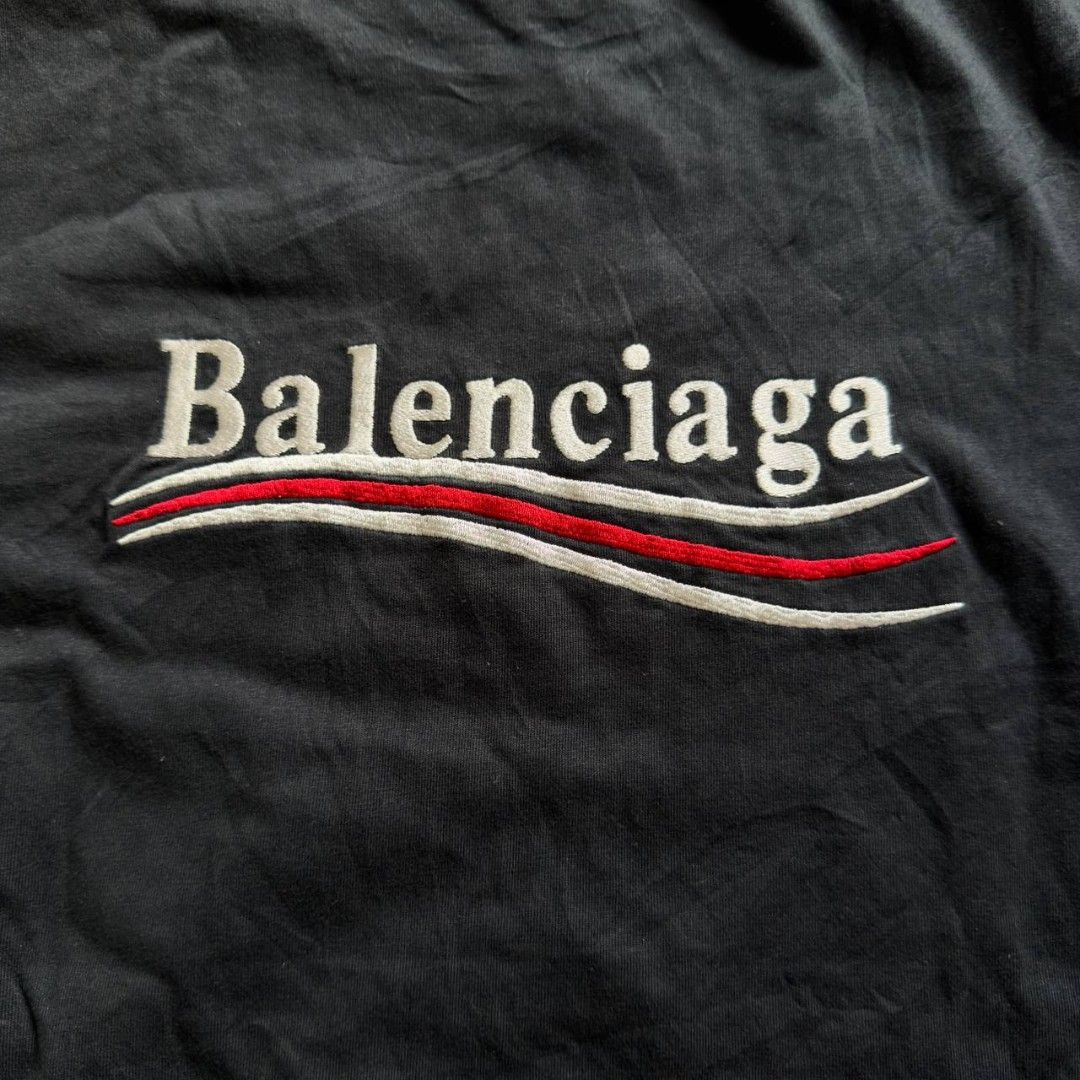 BALENCIAGA CAMPAIGN TEE (Category: Activewear) located in Manila. Submitted by thriftmobbb (Listing ID 1447574785, Image 3). Description: 23x28 COLOR RATE 9.5/10 NO ISSUE.