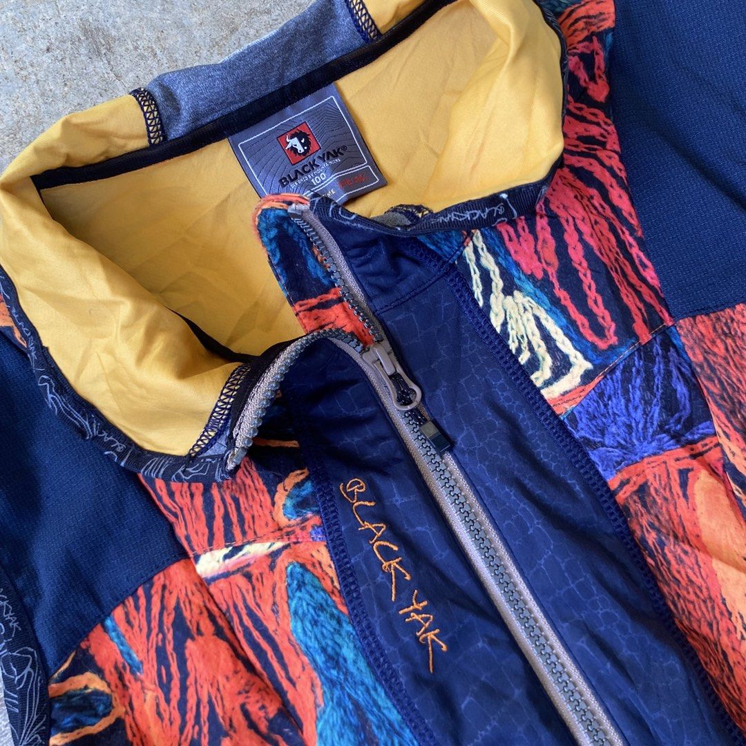 Black Yak Abstract Print Puffer Vest (Category: Vests) located in Sagbayan (Borja). Submitted by lunapawpaw46843 (Listing ID 1447499997, Image 3). Description: - Unique abstract print vest from Black Yak - Vibrant, eye-catching colors - Bright yellow lining for a pop of contrast - Full zip front closure - Convenient front pockets - Perfect for layering over other outfits - Stand out with this one-of-a-kind design.