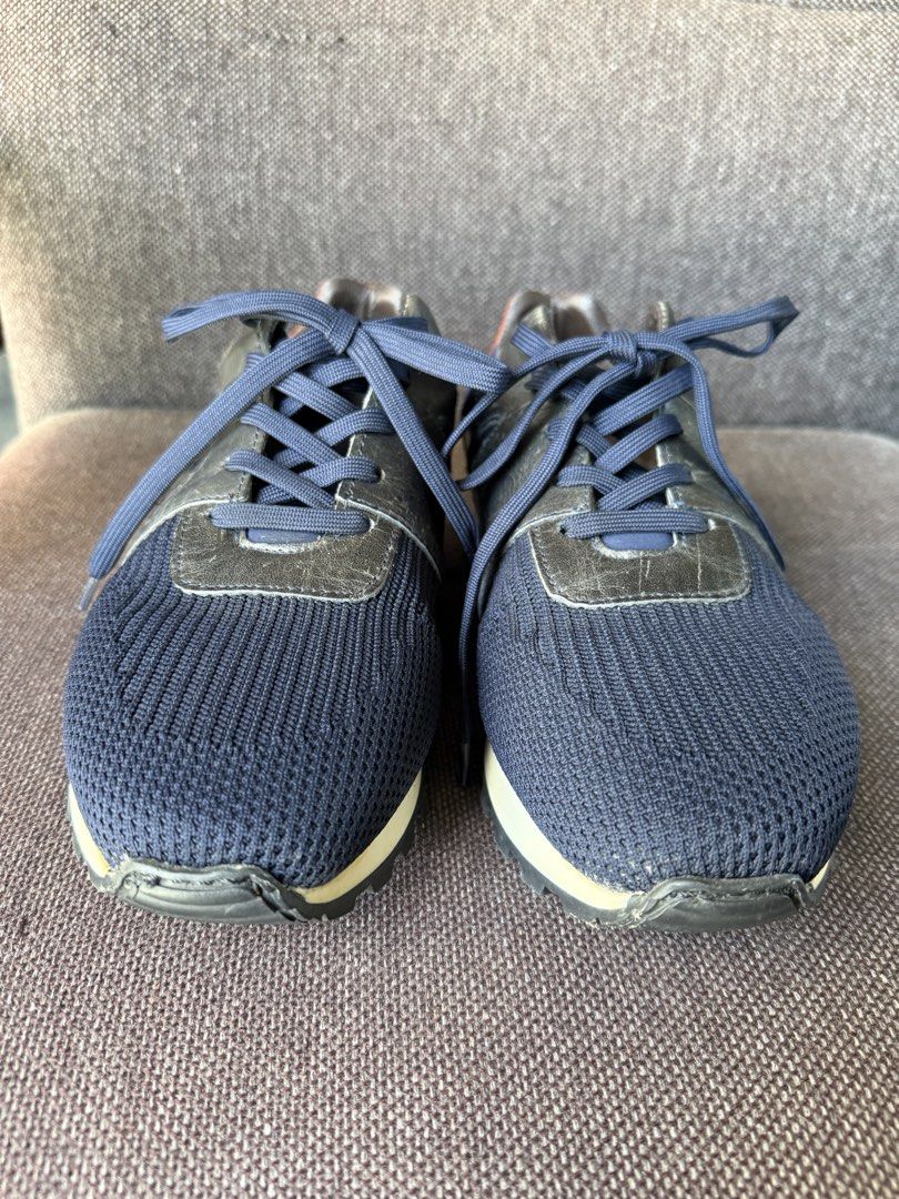 Bruno Magli Navy Knit & Leather Sneakers (Category: Casual Shoes) located in Iloilo. Submitted by darvoza (Listing ID 1447496922, Image 3). Description: - Navy blue knit sneakers - Metallic leather accents - Lace-up style - Comfortable for everyday wear - Bruno Magli logo on insoles - Great casual shoes.