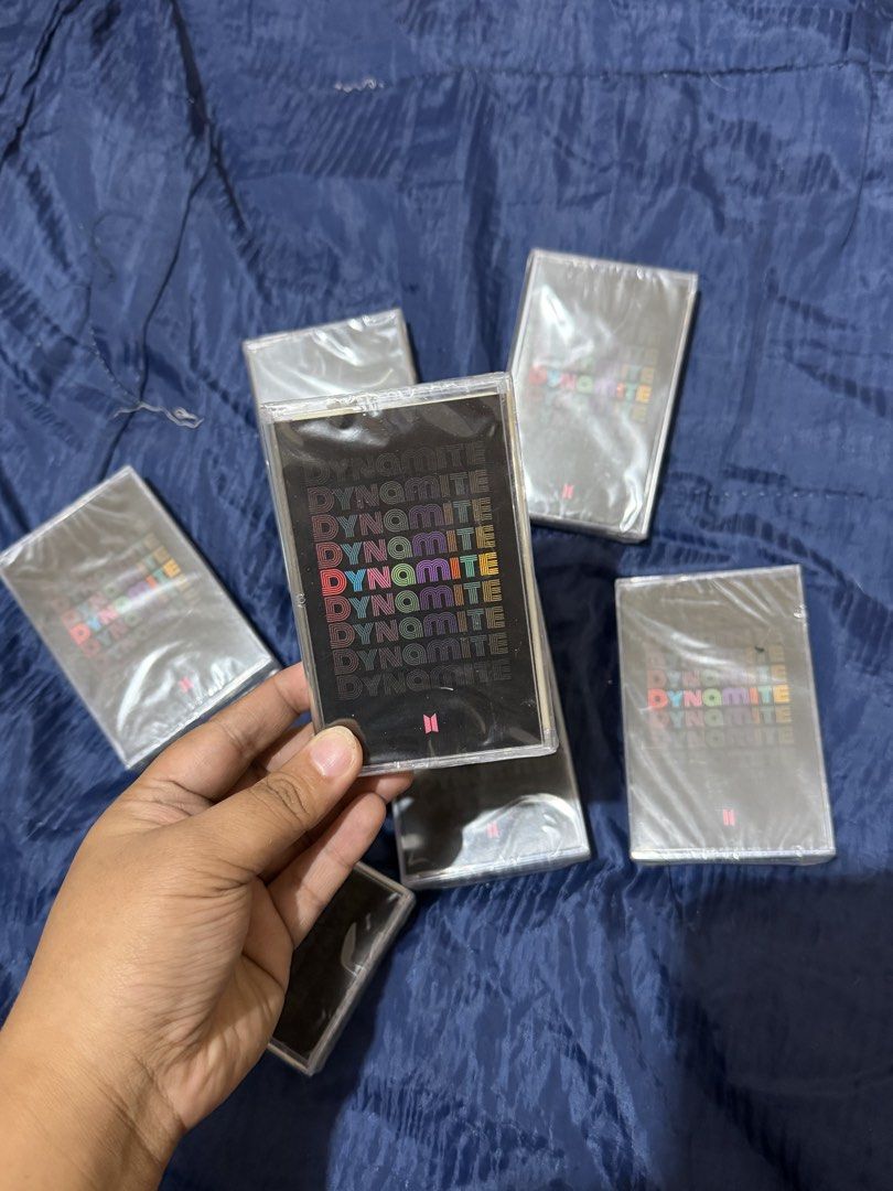 BTS Dynamite Cassette Tapes and Vinyl (Category: CDs & DVDs) located in Mandaue City. Submitted by bubbiese (Listing ID 1447477891, Image 2). Description: - Brand New & Sealed BTS Dynamite Cassette Tapes & CDs - Authentic, still in original plastic wrap - Limited Edition - a must-have for any BTS fan's collection - Ideal for collectors seeking rare merchandise - DM me if you have any questions! Vinyl - 550 Cassette - 450 Set - 900.