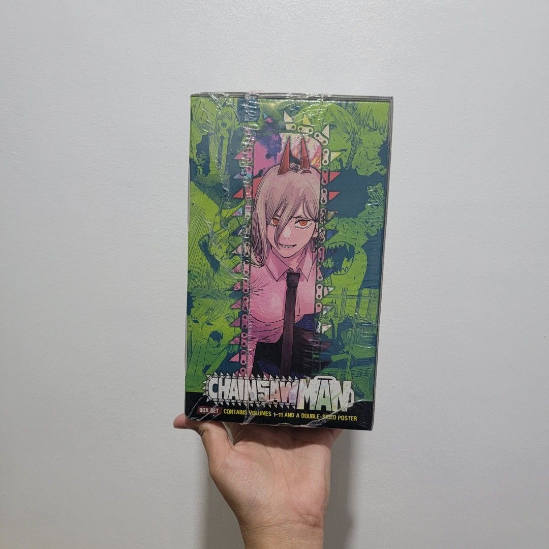 Chainsaw Man Vol. 1-11 Box Set with Poster (Category: Comics & Manga) located in Quezon City. Submitted by akiyostudios (Listing ID 1447539716, Image 2). Description: - Chainsaw Man Manga Box Set - Includes Volumes 1 through 11 - sealed .