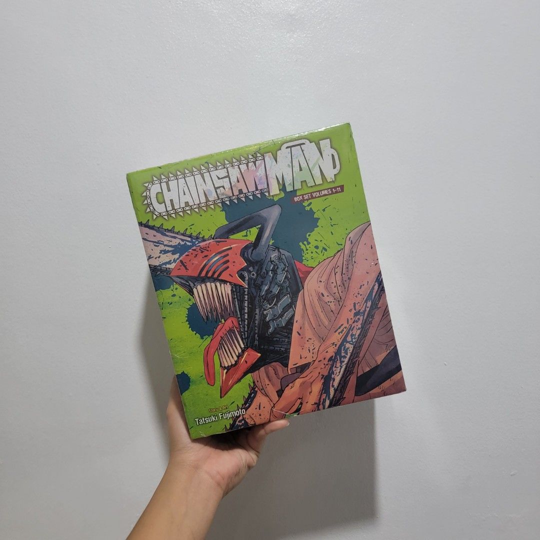 Chainsaw Man Vol. 1-11 Box Set with Poster (Category: Comics & Manga) located in Quezon City. Submitted by akiyostudios (Listing ID 1447539716, Image 1). Description: - Chainsaw Man Manga Box Set - Includes Volumes 1 through 11 - sealed .