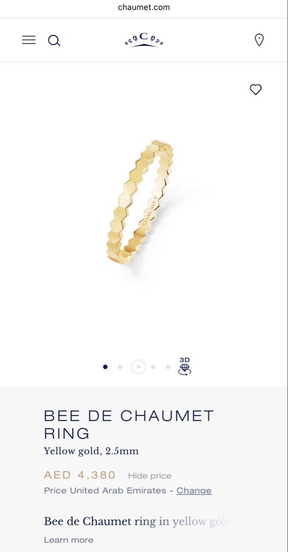 Chaumet Bee Ring 18K Gold 1.30G Size 6 (Category: Rings) located in Quezon City. Submitted by mer.declutters (Listing ID 1447530627, Image 2). Description: - Authentic Chaumet Bee Ring - Material: Yellow Gold - Design: Honeycomb inspired - Width: 2.5mm - Style: Delicate and pretty, perfect for stacking or solo wear - Includes: Original packaging got this from alahazph which is totally legit kaso tight lang on me yung size! pede layaway, 0%, you j