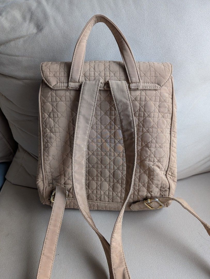 Christian Dior Cannage Nylon Backpack Beige (Category: Luxury Bags & Wallets) located in Quezon City. Submitted by charmerchant (Listing ID 1447535918, Image 3). Description: RARE FIND! Authentic Dior Trotter backpack - Classic beige canvas with all-over Dior pattern - Adjustable shoulder straps for comfortable wear - Multiple interior compartments for organization -kept unused -slighty negotiable .