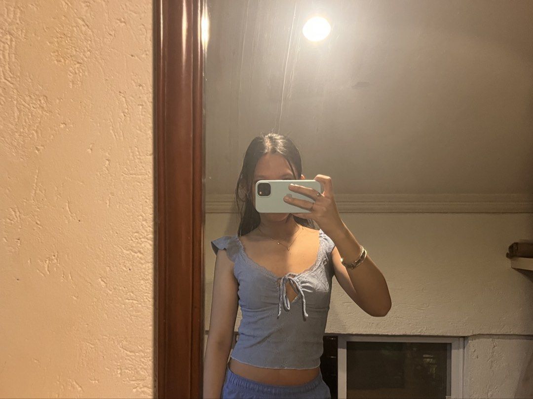 cotton on blue tie sleeveless top (Category: Sleeveless) located in Manila. Submitted by jcdrpsta (Listing ID 1447636832, Image 3). Description: cotton on blue tie sleeveless top size XS - like brand new! (used once) - no flaws - cute going out top mop: gcash/bpi only loc: taft, manila / taytay, rizal.