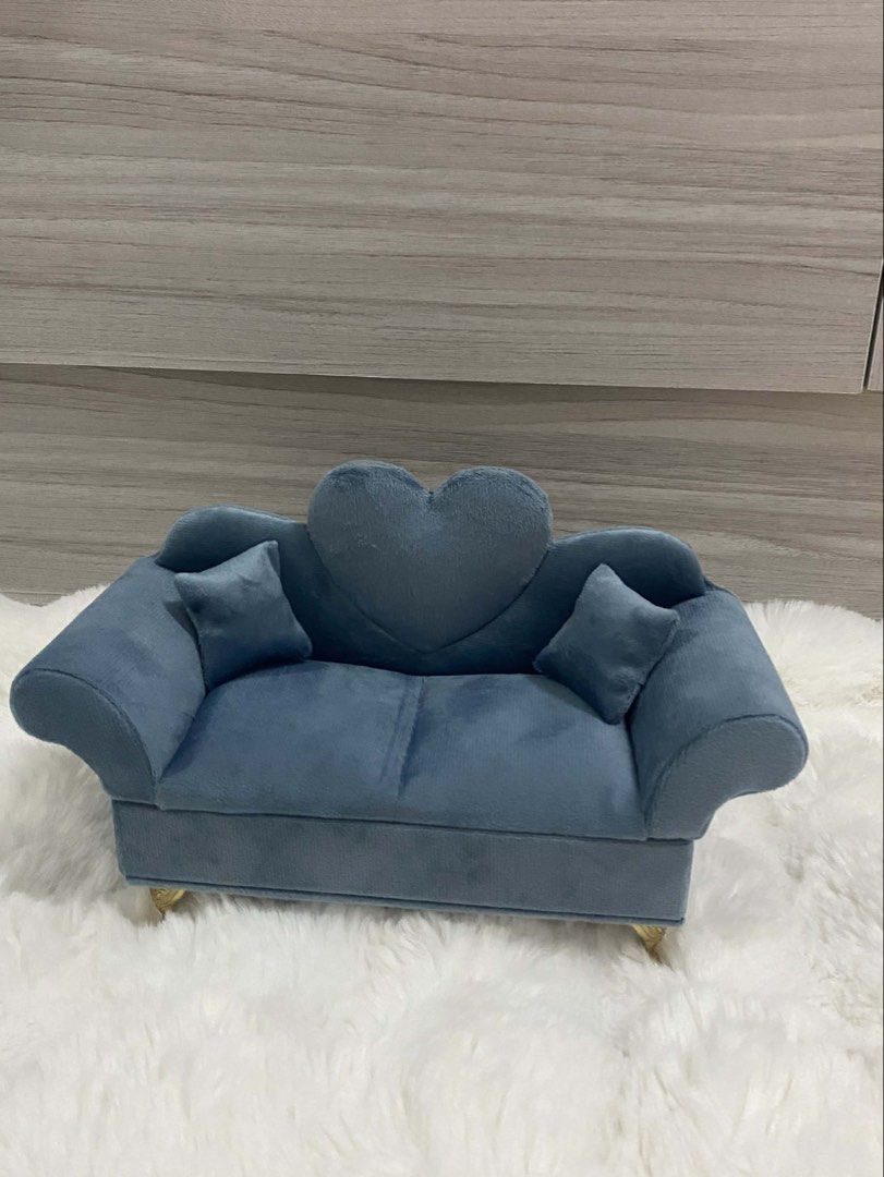 Cute Heart Sofa Jewelry Box Organizer (Category: Accessory Holder, Box & Organizers) located in Taguig. Submitted by labellearmoire2 (Listing ID 1447658916, Image 2). Description: - Adorable sofa-shaped jewelry box - Includes two small pillows - Features a cute heart-shaped back - Ideal for storing rings, earrings, and small trinkets - Perfect for decorating your vanity or dresser - Adds a charming touch to any room ✅i offer layaway, mop security