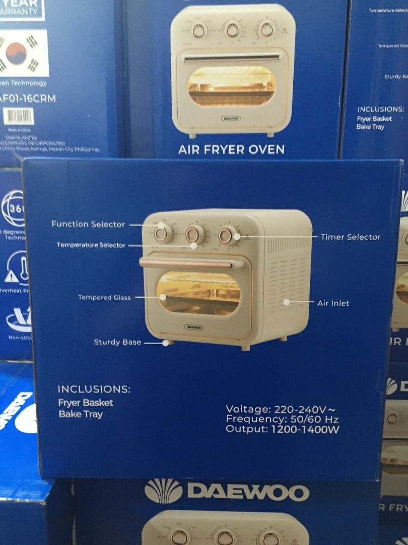 Daewoo Air Fryer Oven (Category: Bakeware) located in Manila. Submitted by justinpapa71144 (Listing ID 1447604848, Image 3). Description: Daewoo Air Fryer Oven marami po kaming stock mura na po yan sa mga mall nasa +4k po ang isa .
