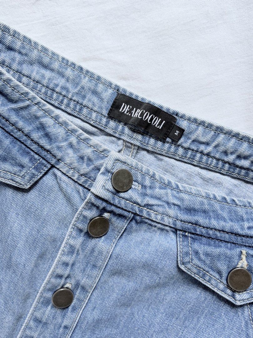 Dearcocoli Light Wash Button Front Denim Skirt Size M (Category: Skirts) located in Cavite. Submitted by misato.cart (Listing ID 1447528004, Image 2). Description: dearcocoli light wash denim skirt size m waist 28 fits to 25-29 in waist length 15 in used twice mop gcash or maribank mod j&t or lalamove sf shouldered by buyer imus cavite.
