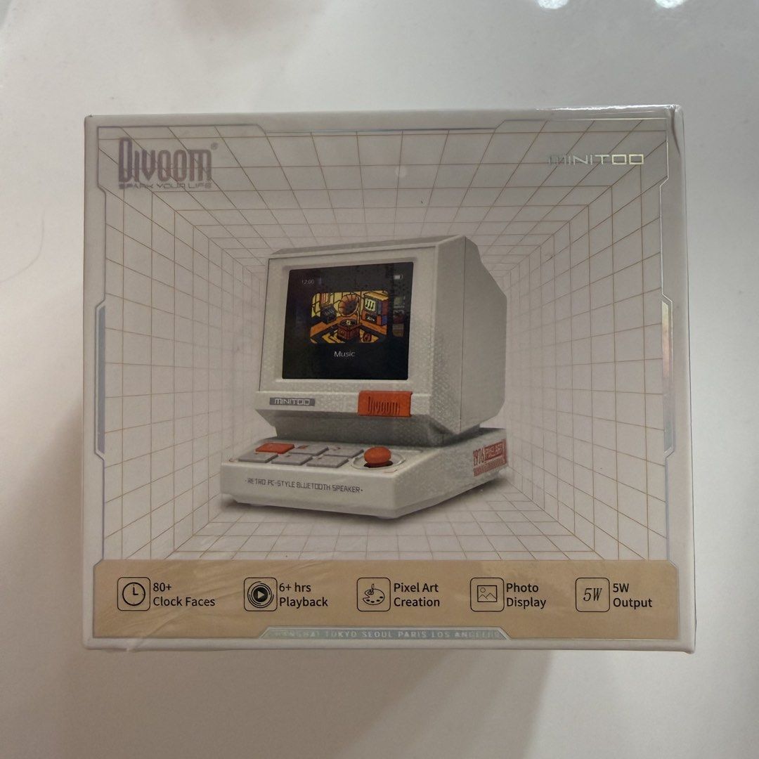 Divoom MiniToo Retro Pixel Speaker - Retro Design, Pixel Display, Bluetooth 5.0, Portable Gift