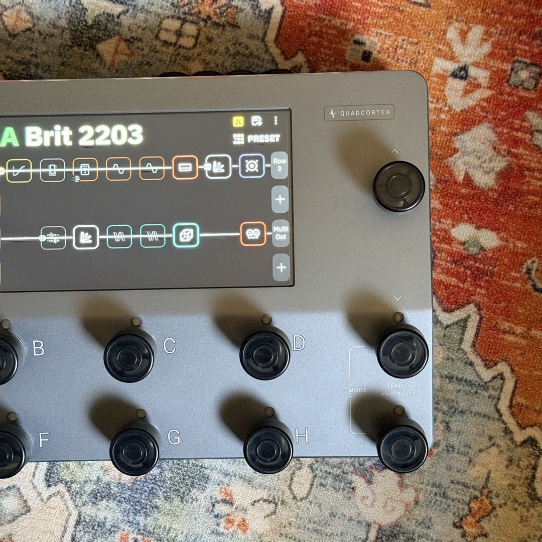 FS: Quad Cortex (Category: Music Accessories) located in Singapore. Submitted by thecleantone (Listing ID 1441782739, Image 3). Description: Offloading my workhorse for a new flavour. Box, power adapter, USB cable and box goodies included. I’ll include the footswitch toppers if you’d like. QC also has 3M dual lock on the underside. I screenshot lowball offers and share them with my friends and family so we can laugh at you together. Consider your
