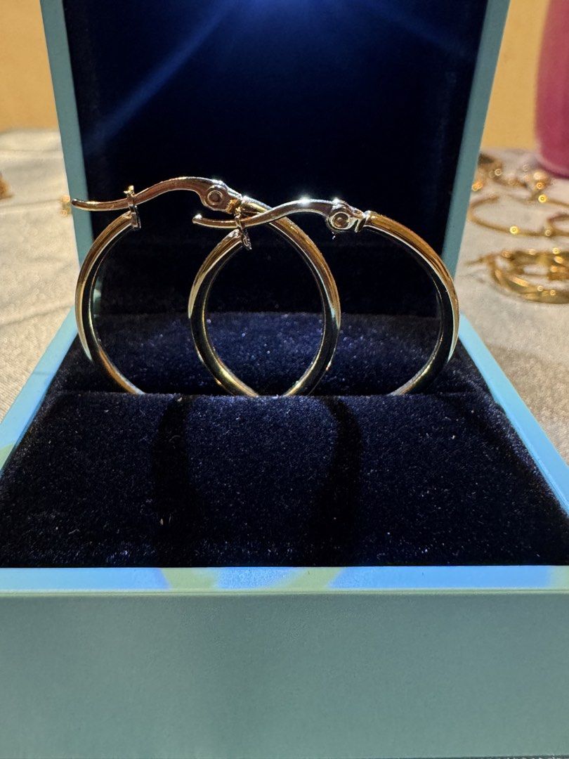 Gold Hoop Earrings and Diamond Ring Set (Category: Earrings) located in Cebu City. Submitted by xkimberly (Listing ID 1447618369, Image 1). Description: - Classic gold hoop earrings - Small pair and medium pair - extra pair with unique twisted band design on the ring - Ideal for gifting or personal use .