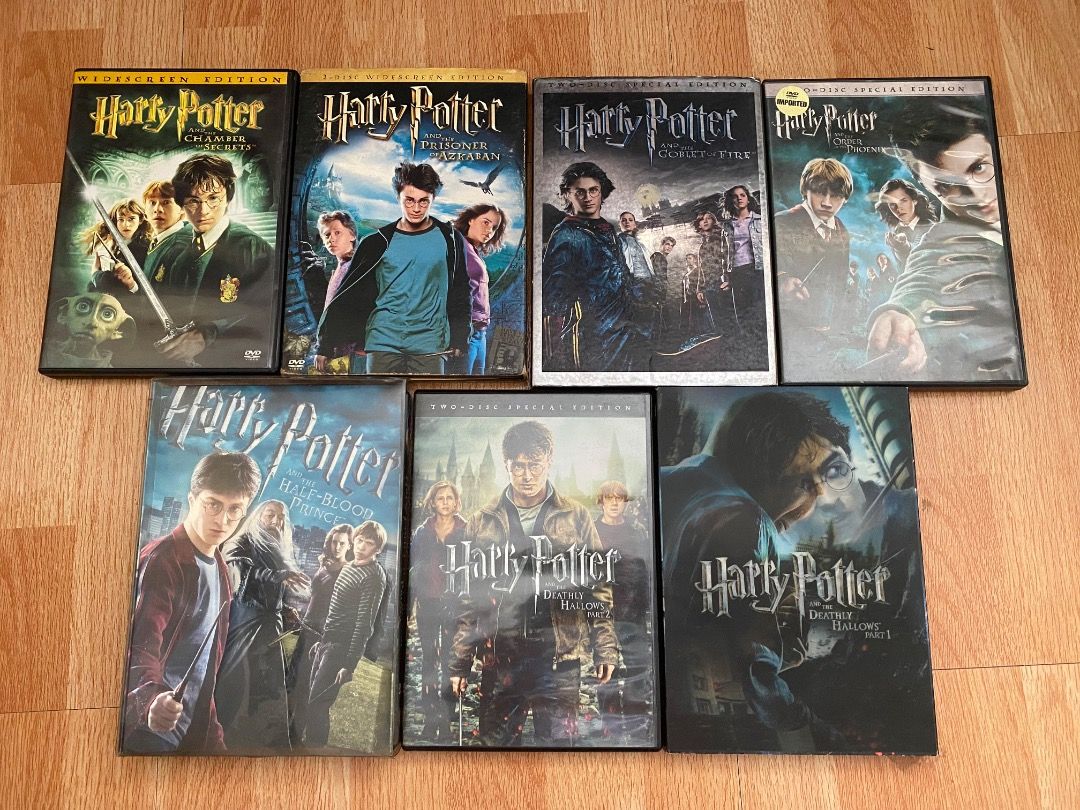Harry Potter DVD and VCD set (Category: CDs & DVDs) located in Manila. Submitted by milesedgeworth (Listing ID 1447482325, Image 1). Description: Two-disc DVD and VCD set. Includes the following: - Chamber of Secrets VCD - Chamber of Secrets DVD - Prisoner of Azkaban DVD - Goblet of Fire DVD - Order of the Phoenix DVD - Half-Blood Prince DVD - Deathly Hallows Part 1 DVD - Deathly Hallows Part 2 DVD All original with bonus content. Bought all of t