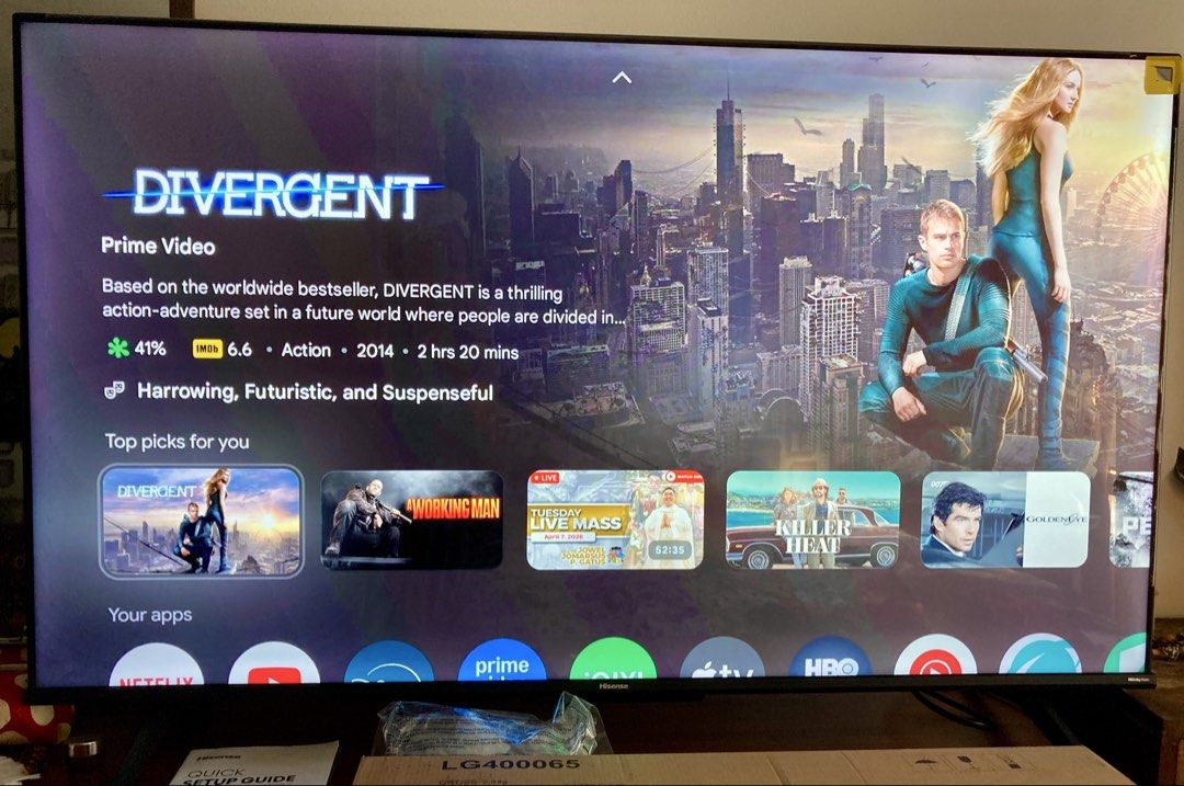 Hisense 50A6K 50-inch LED Tech TV (Category: TV) located in Manila. Submitted by angel-englishonly (Listing ID 1447485733, Image 1). Description: For sale: Hisense 50A6K 50-inch Smart TV in pristine condition. Originally bought for an Airbnb unit, but it was rarely used by guests and mostly sat idle. The original screen protective film is still intact (never fully peeled) and the plastic tapes around the frame are still attached! ✅ Includes: Orig