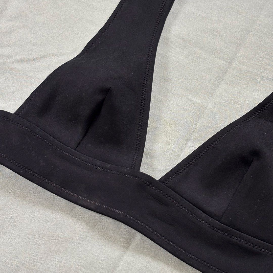 H&M Black Neoprene bikini top (Category: Bikinis & Swimsuits) located in Quezon City. Submitted by _amcc (Listing ID 1447583408, Image 3). Description: - see photos for flaw - fits a size 6 - super flattering!!.