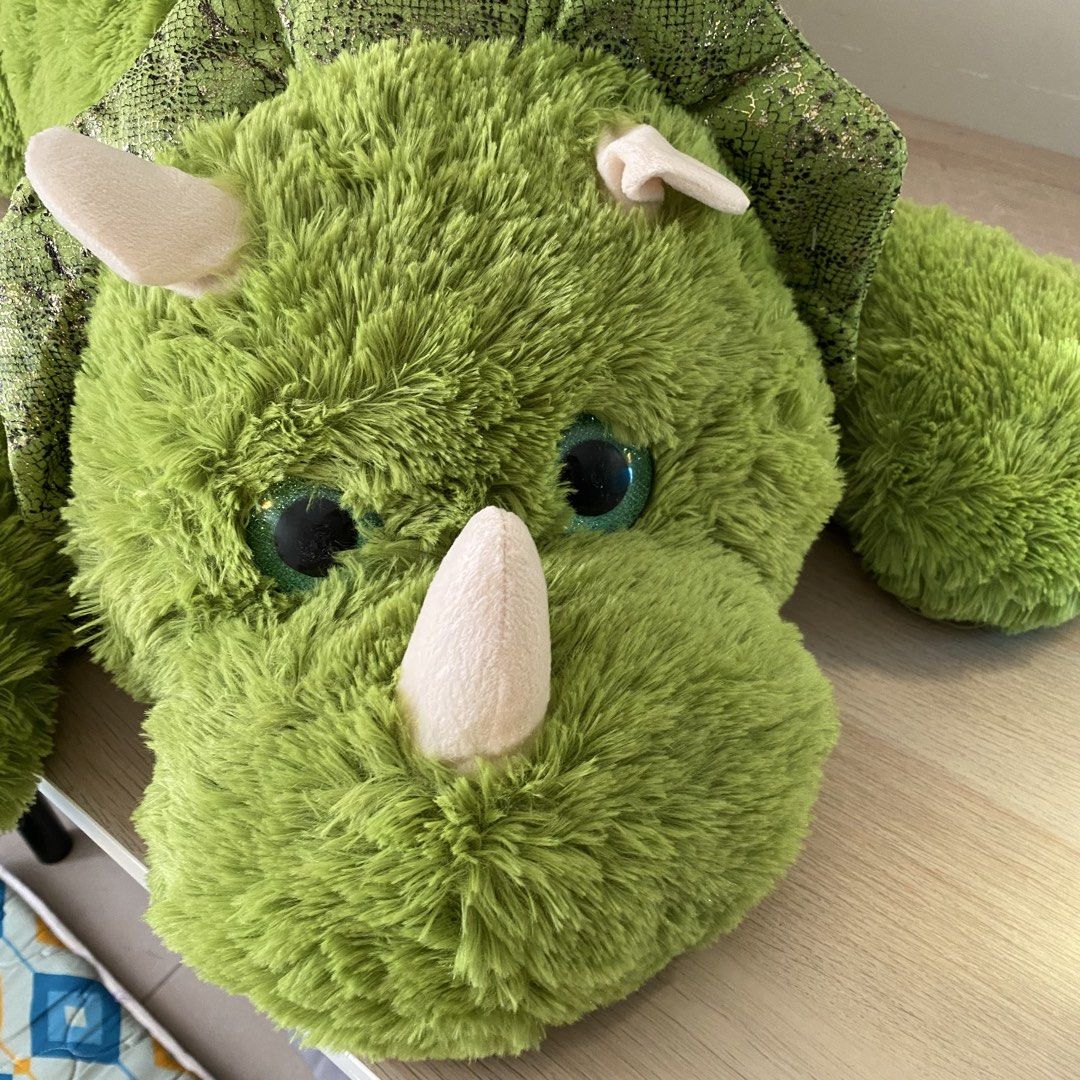 Hugfun Jumbo Triceratops Green Dinosaur (Category: Designer & Blind Box Toys) located in Manila. Submitted by cloudestine (Listing ID 1447582971, Image 2). Description: selling for my aunt ⋆˚꩜｡ selling it as is. bought from different stores. check pics carefully. 📸 actual photos are posted. ❔please manage your expectations. mop: gcash mod: pick up/sdd only 🚚 lalamove, grab express, angkas padala 📍mirea residences, pasig city ➜ delivery fee at 