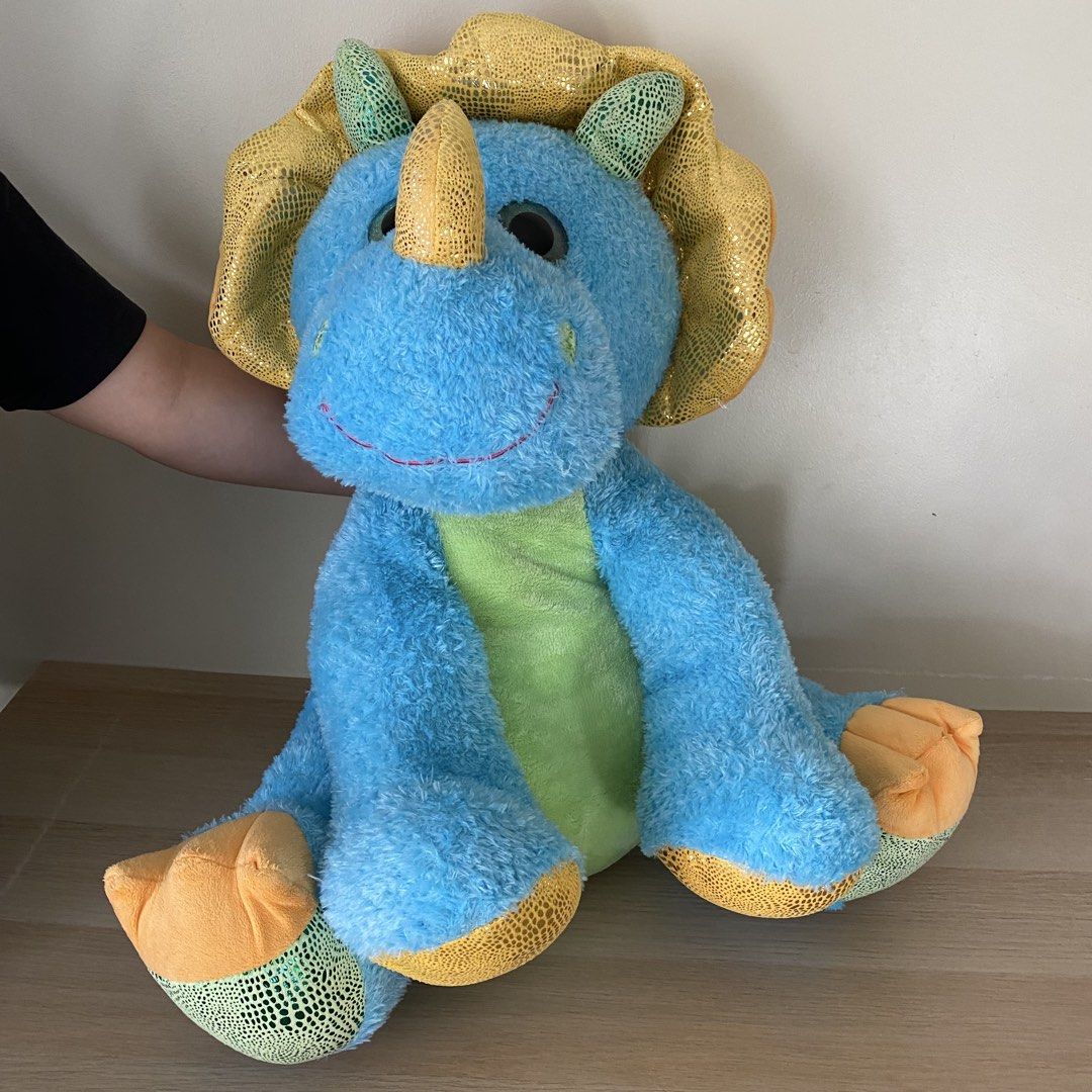 Hugfun Teal Dinosaur Triceratops BIG Plush (Category: Plushies & Soft Toys) located in Manila. Submitted by cloudestine (Listing ID 1447582433, Image 1). Description: selling for my aunt ⋆˚꩜｡ selling it as is. bought from different stores. check pics carefully. 📸 actual photos are posted. ❔please manage your expectations. mop: gcash mod: pick up/sdd only 🚚 lalamove, grab express, angkas padala 📍mirea residences, pasig city ➜ delivery fee at bu