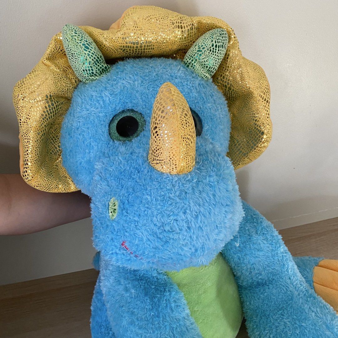 Hugfun Teal Dinosaur Triceratops BIG Plush (Category: Plushies & Soft Toys) located in Manila. Submitted by cloudestine (Listing ID 1447582433, Image 2). Description: selling for my aunt ⋆˚꩜｡ selling it as is. bought from different stores. check pics carefully. 📸 actual photos are posted. ❔please manage your expectations. mop: gcash mod: pick up/sdd only 🚚 lalamove, grab express, angkas padala 📍mirea residences, pasig city ➜ delivery fee at bu