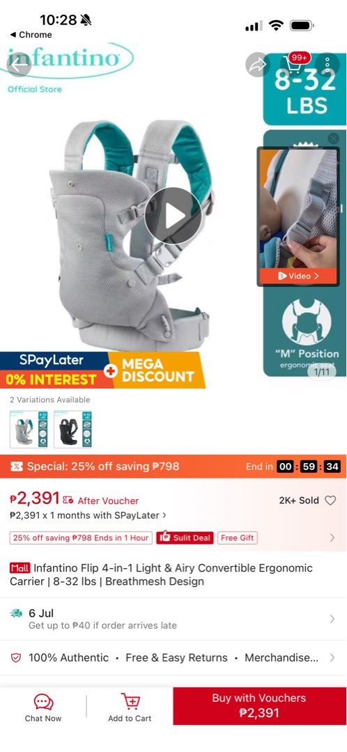 Infantino Flip 4-in-1 Carrier (Category: Carriers & Slings) located in Quezon City. Submitted by andieshops (Listing ID 1447501822, Image 3). Description: BN SEALED. RFS: was a gift but preferred to use the Nuna click. Selling below SRP from Mothercare. .