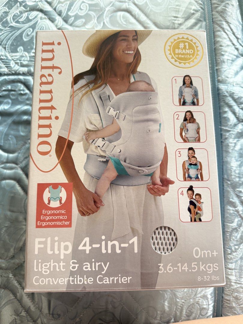 Infantino Flip 4-in-1 Carrier (Category: Carriers & Slings) located in Quezon City. Submitted by andieshops (Listing ID 1447501822, Image 1). Description: BN SEALED. RFS: was a gift but preferred to use the Nuna click. Selling below SRP from Mothercare. .