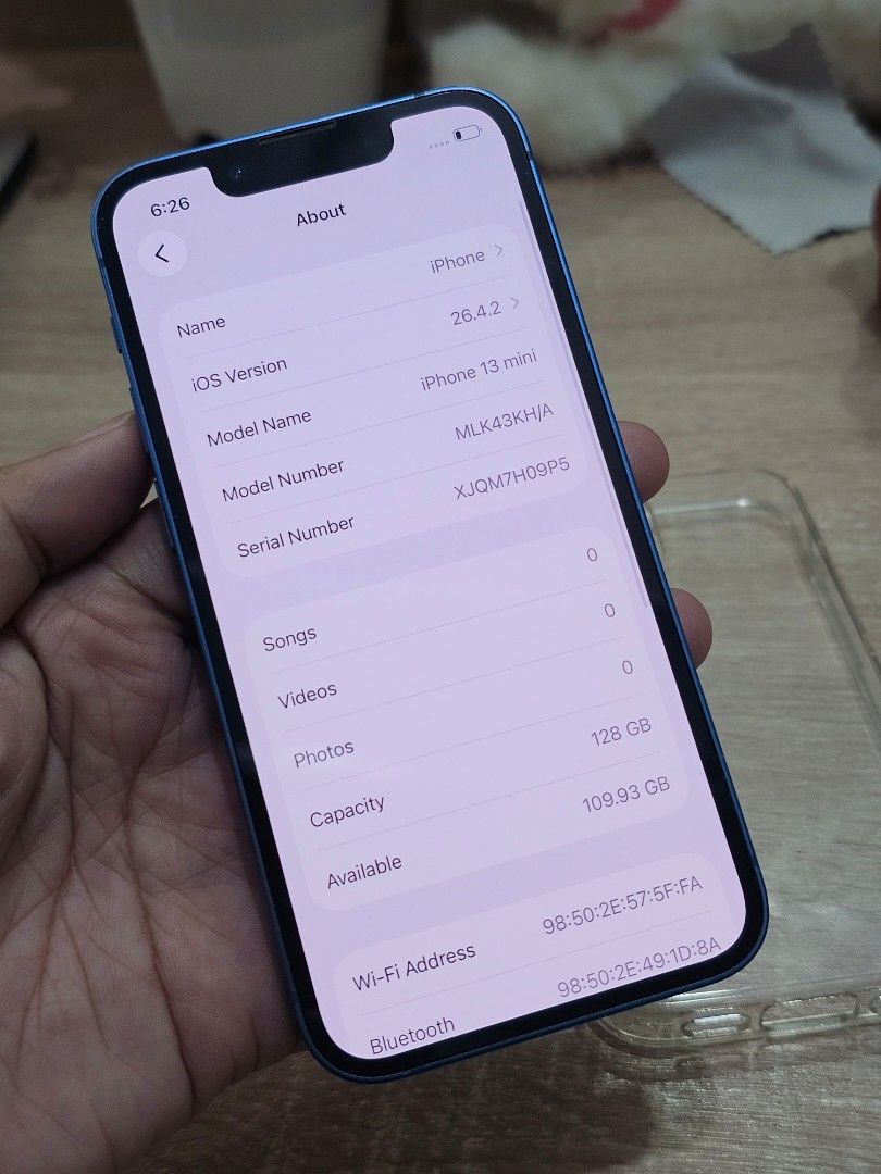 IPHONE 13mini 81%bh NO SWAP (Category: iPhone 13 Series) located in Rizal. Submitted by bheviers14 (Listing ID 1447482820, Image 3). Description: IPHONE 13mini 128GB 81% battery health Factory unlocked All working ✅️ Test to sawa no history of repair ntc approved No issue performance unit only ISSUE: MINIMAL PAINTCHIPS NO SWAP Store location: Cityland grand central residences mandaluyong Ground-floor unit 106.