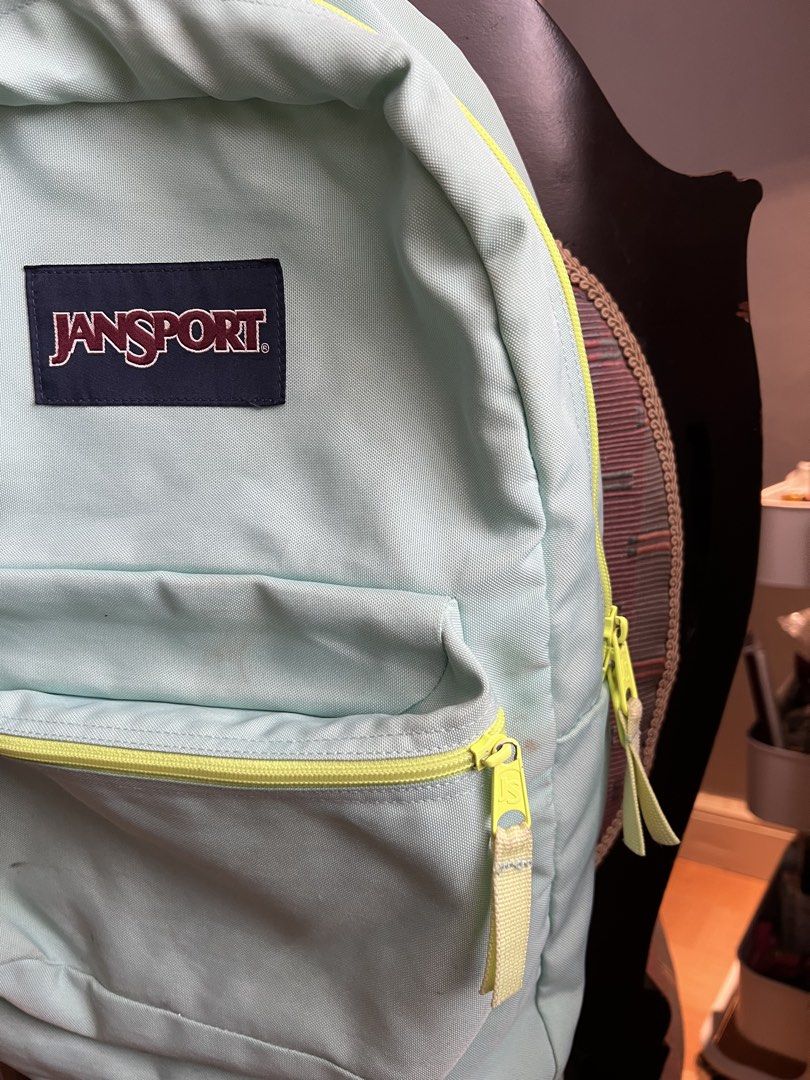 Jansport Backpack - Light Blue with Yellow Accents (Category: Backpacks) located in Bulacan. Submitted by fallongallon (Listing ID 1447495653, Image 2). Description: - Classic Jansport backpack - Light blue color with bright yellow zippers and straps - Spacious interior for books and essentials - Padded straps for enhanced comfort - Ideal for school or everyday use.