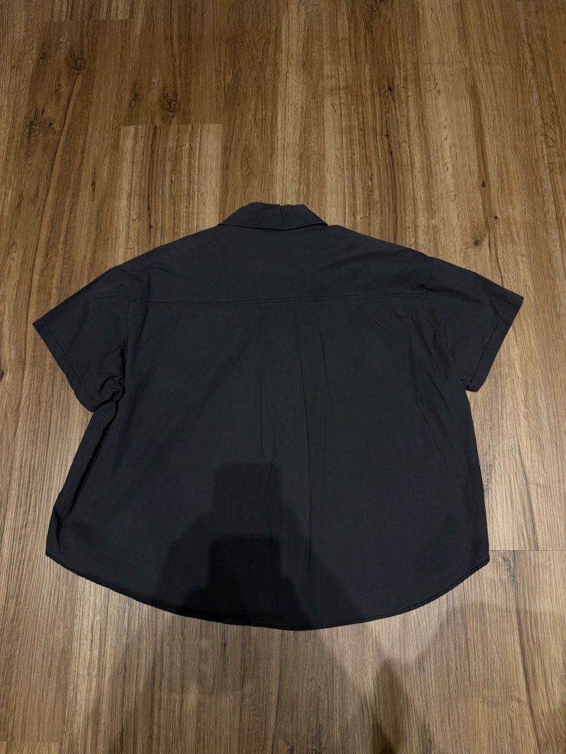 japanese black button up shirt (Category: Blouses) located in Kuala Lumpur. Submitted by cheeriofrog (Listing ID 1447603634, Image 3). Description: no defects, just that the colour is a little washed buttons can be played around with for different looks! .