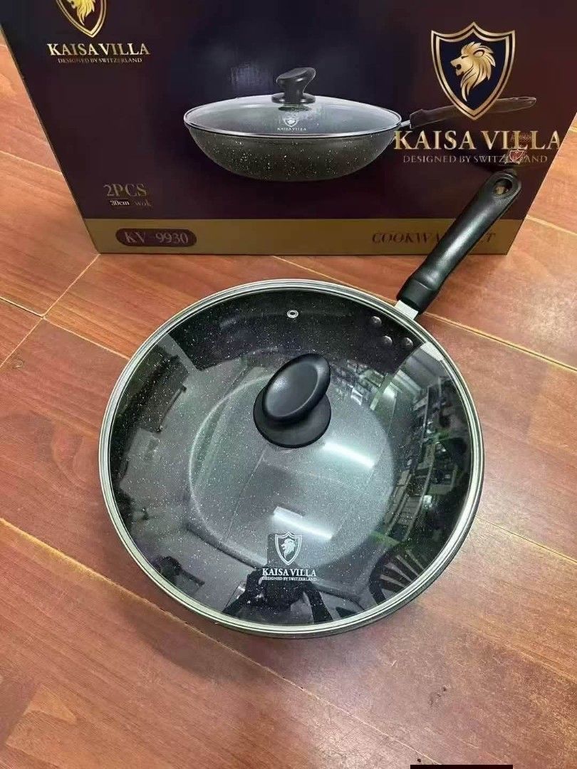 Kaisa Villa non-stick frying pan (Category: Cookware & Accessories) located in Manila. Submitted by yzcartph (Listing ID 1447541781, Image 3). Description: Kaisa Villa non-stick frying pan household frying pan induction cooker gas stove suitable 💥KV 9903.