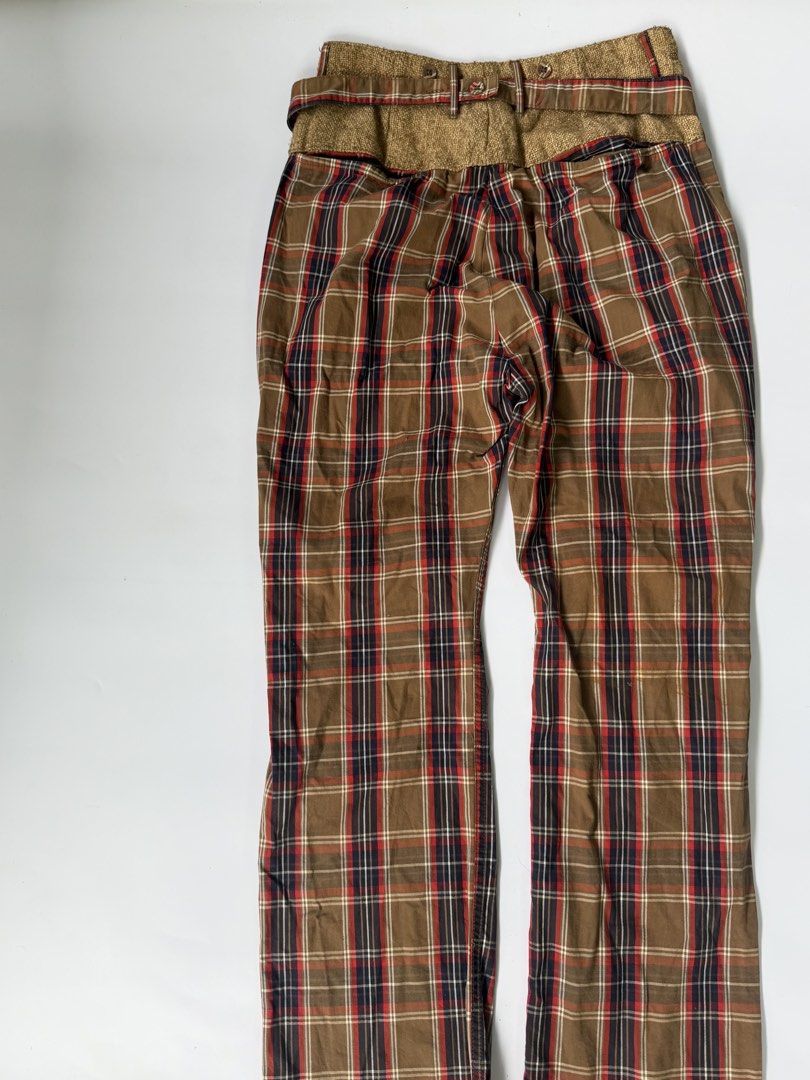 Kapital High Waisted Plaid Checkered Blend Pants (Category: Jeans) located in Baguio. Submitted by themgarbage (Listing ID 1447590369, Image 2). Description: Size tagged:1 Issue:none Waistline:31 Length:45.5 Thighs:13 Opening:8.5.