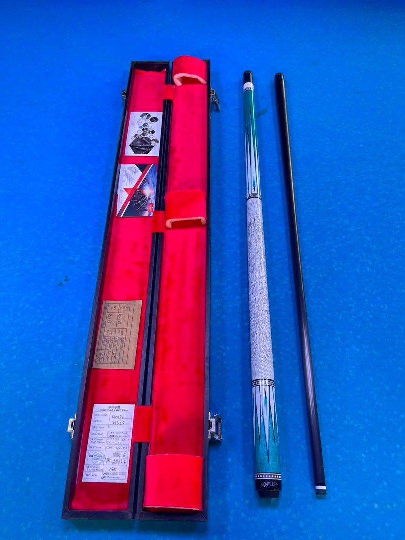 KL-05F KL365 Billiard Cue with Case (Category: Billiards and Bowling) located in Manila. Submitted by dvb979hbcy24172 (Listing ID 1447603594, Image 2). Description: - Model: KL-05F KL365 Billiard Cue - Joint Type: 3/8-11 - Weight: 18.5 oz - Shaft Diameter: 12.5mm - Butt Length: 29.4 inches - Grip: Genuine Leather Wrap - Included: Protective Wooden Case - Ideal for: Playing pool Negotiable! .