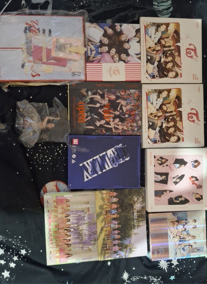 Twice and Random K-Pop Albums Collection (Category: CDs & DVDs) located in Malabon City. Submitted by projectsago (Listing ID 1447581641, Image 1). Description: - Collection of K-pop albums - Features various releases and concepts - Some albums are still sealed - Ideal for ONCE fans and collectors - All items from a smoke-free home.