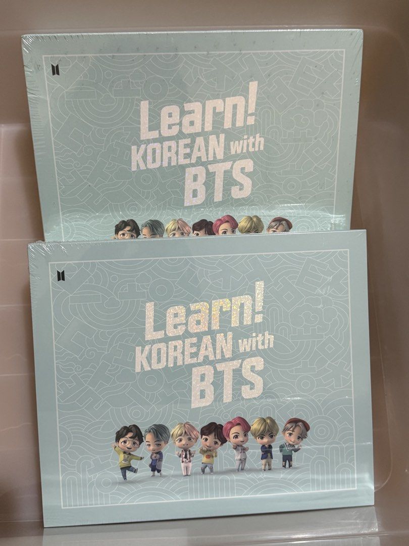 Learn Korean with BTS Book Set - Brand New (Category: Storybooks) located in Mandaue City. Submitted by bubbiese (Listing ID 1447477763, Image 1). Description: - Brand new and sealed Learn Korean with BTS book sets. - Available: 2 sets. - Ideal for fans (ARMY) looking to learn the Korean language. - Features adorable chibi BTS character illustrations on the cover. - Special offer: Purchase both sets together for a discounted price..