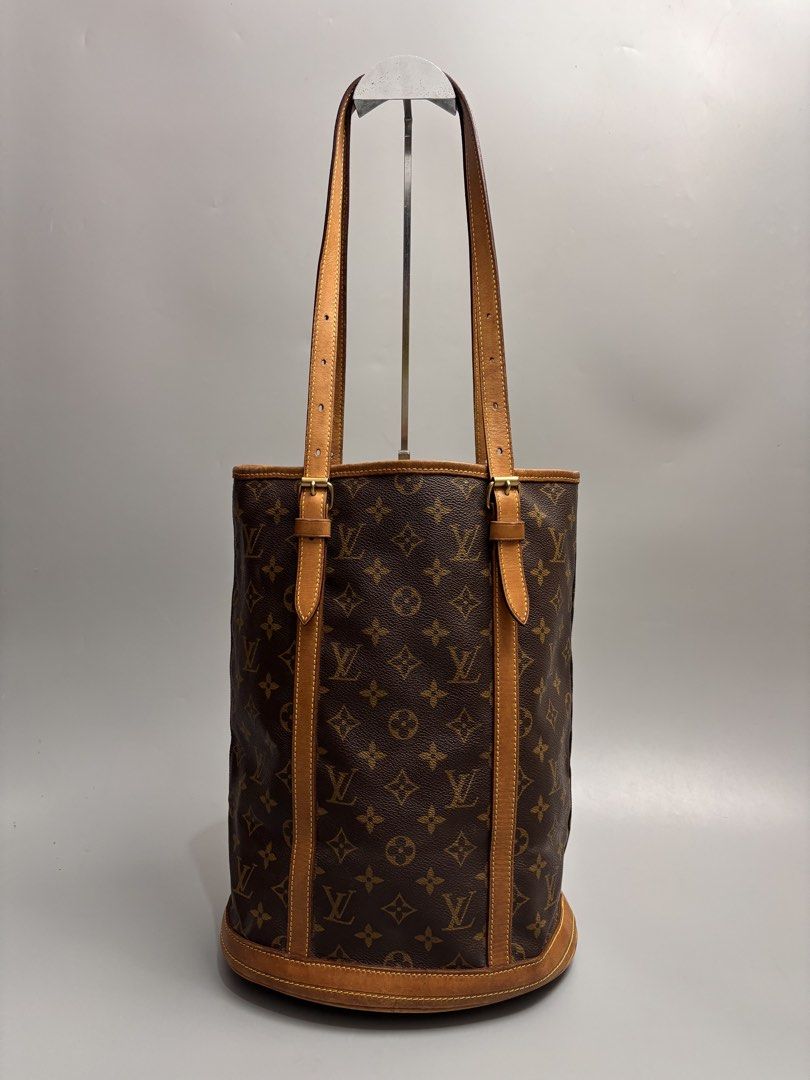 Louis Vuitton Monogram Bucket Bag (Category: Luxury Bags & Wallets) located in Quezon City. Submitted by lucky.purelux.ph (Listing ID 1447585932, Image 2). Description: - Classic Louis Vuitton bucket bag - Monogram canvas with tan leather trim and straps - Timeless and versatile design - Ample interior space for essentials - Perfect for daily use or travel.