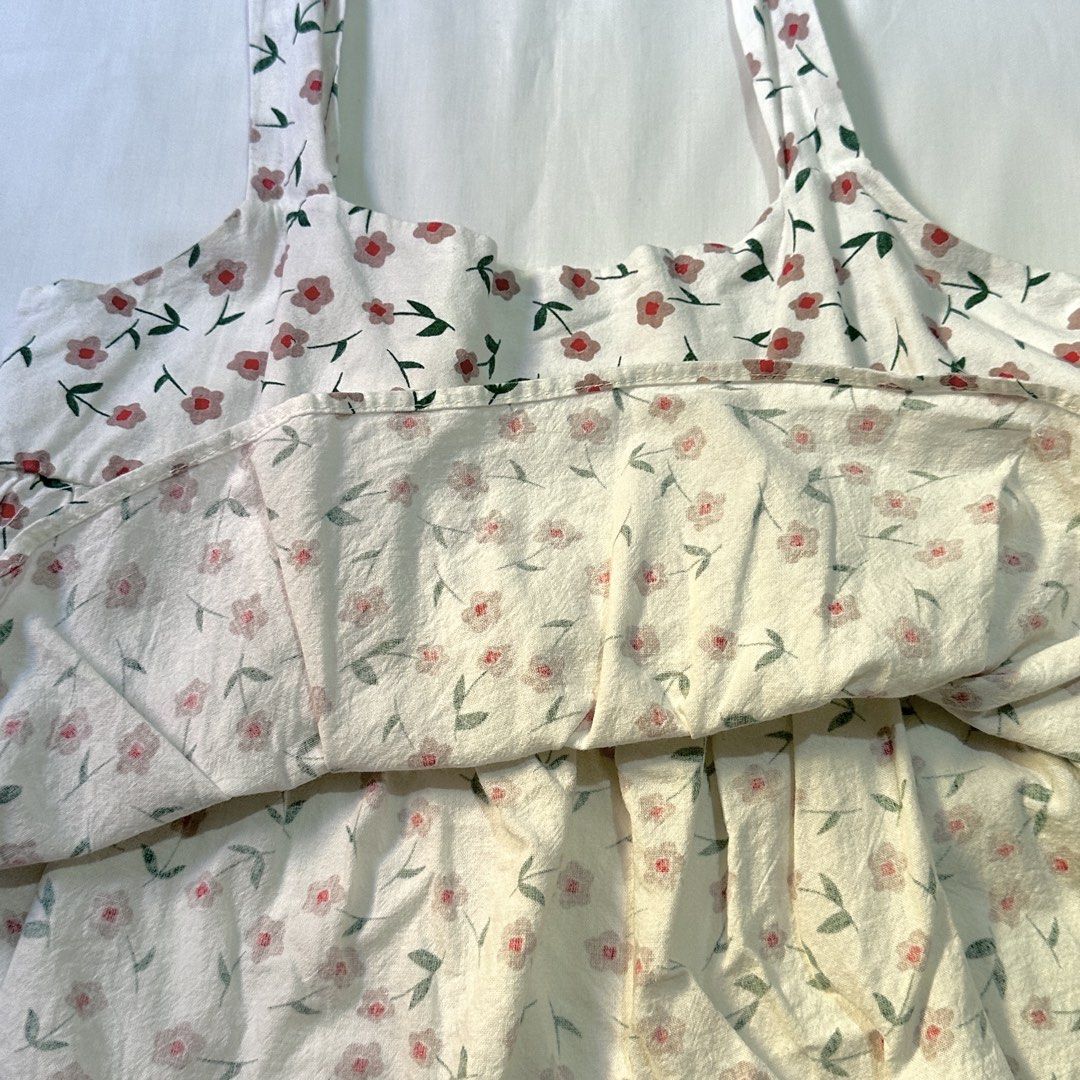 Marilyn Babydoll Floral Top (Category: Blouses) located in Quezon City. Submitted by ajufitz_ig (Listing ID 1447567464, Image 3). Description: size: free-size color: white mop: gcash mod: lalamove or j&t - payment first policy and shipping fee must be shouldered by buyer 💌.