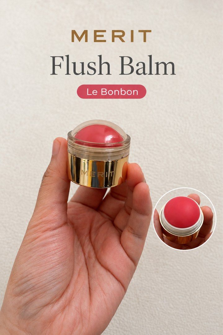 MERIT Flush Balm (Mini) - Le Bonbon (Category: Makeup) located in Cagayan de Oro. Submitted by simplydecluttering_makeup (Listing ID 1447527866, Image 1). Description: Came with a set but selling this because I have too many blushes already. - MERIT Mini Flush Balm in shade Le Bonbon - Cream blush for a natural, healthy flush - Versatile for cheeks and lips - Easy to apply and blend - Chic gold pot packaging with clear lid - Perfect for a quick a