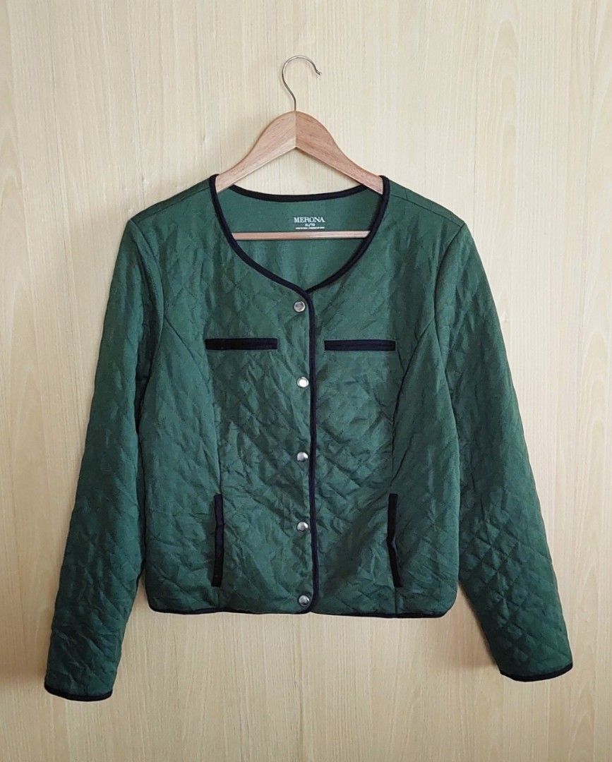 Merona Quilted Green Jacket Blazer (Category: Coats, Jackets and Outerwear) located in Bacoor. Submitted by stingray13 (Listing ID 1447570189, Image 3). Description: Item posted is pre-loved. Kindly manage your expectations. Pre-loved Merona Quilted Green Jacket Blazer Size : XL (Fits Large to Petite Semi- XL) Php 480.00 For inquiries, kindly pm me. Thank you..