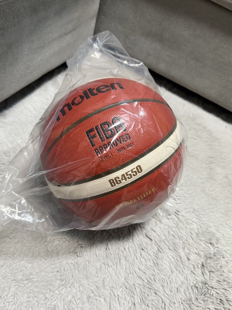 Molten BG4550 Original (Category: Racket and Ball Sports) located in Cavite. Submitted by jilo00 (Listing ID 1447665541, Image 1). Description: - Mall Price 3200 - Molten Basketball Model: BG4550 - FIBA Approved, Level 1 - Ideal for both games and practice - Classic orange leather with white and black stripes - Brand new, sealed in original plastic packaging.