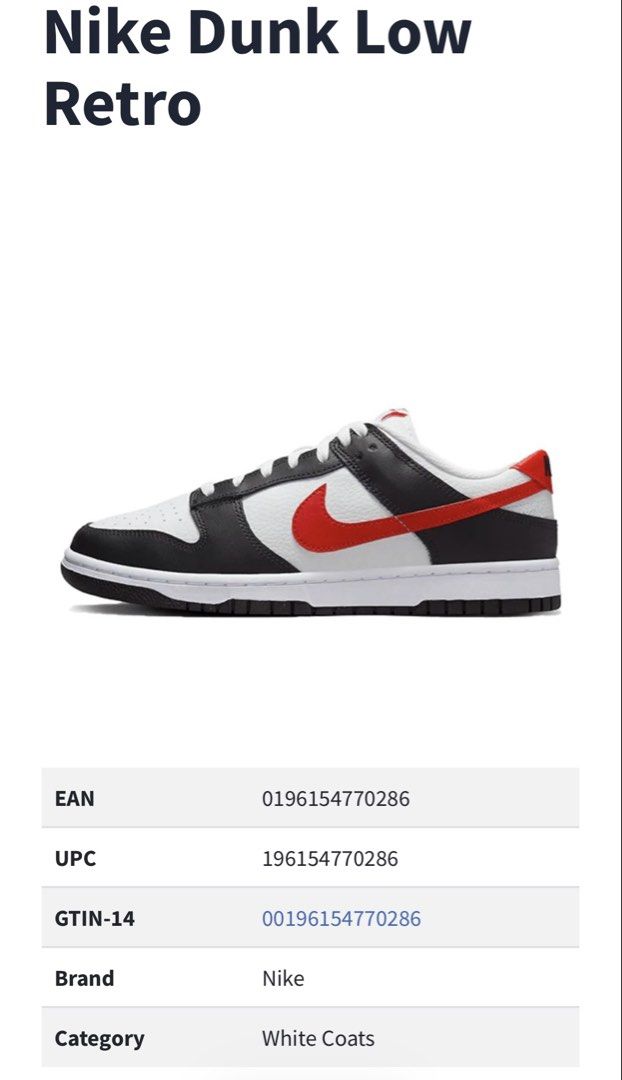 Nike Dunk Low Retro (Category: Casual Shoes) located in Manaoag. Submitted by jrainier (Listing ID 1447484208, Image 1). Description: Nike Dunk Low Retro Authentic/Legit Size: 9.5 (44.5) Excellent Condition Issue: No Box Only Need Wash Pm for More details📩 Pangasinan Location.