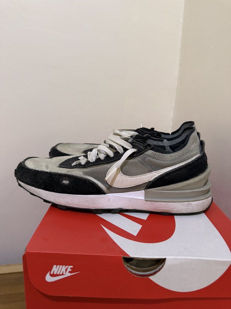 Nike Men's Waffle Grey Black size 8 (Category: Sneakers) located in Cavite. Submitted by galoreforsale (Listing ID 1447650211, Image 3). Description: - Colorway: Cobblestone (Black, Grey, White) - Size: US 8 - Reason for selling: No longer needed.