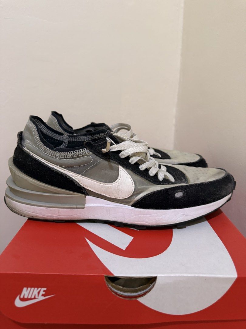 Nike Men's Waffle Grey Black size 8 (Category: Sneakers) located in Cavite. Submitted by galoreforsale (Listing ID 1447650211, Image 1). Description: - Colorway: Cobblestone (Black, Grey, White) - Size: US 8 - Reason for selling: No longer needed.
