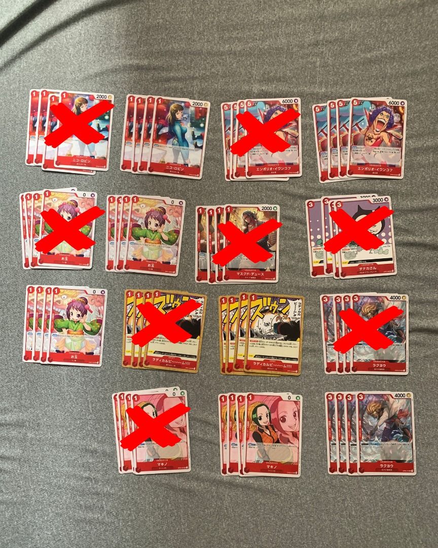 ONE PIECE TCG JAPANESE PLAYSET (Category: Raw Singles) located in La Trinidad. Submitted by mystic.grant (Listing ID 1441497655, Image 3). Description: -15 per playset - for deck building or collection - can find other more cards in my page - location: baguio - mop: gcash/bank transfer - mod: lbc.