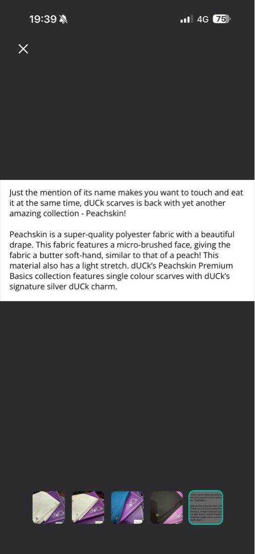 Peachskin Blue Ocean (Category: Hijabs) located in Shah Alam. Submitted by fitriyah79 (Listing ID 1447595253, Image 2). Description: .