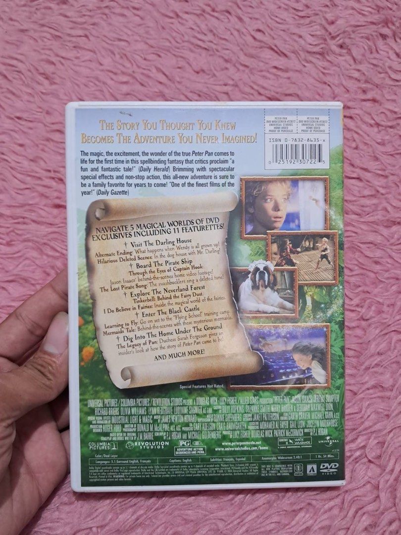 Peter Pan Widescreen DVD (Category: CDs & DVDs) located in Las Pinas. Submitted by thestylecapital (Listing ID 1447571228, Image 2). Description: - Peter Pan DVD (Widescreen Edition) - Includes 11 Special Features (e.g., alternate endings, behind-the-scenes) - Perfect for family movie nights The CDs are being sold as-is and are untested, as I no longer have a player. Please manage your expectations and purchase only if you are comfortable with th