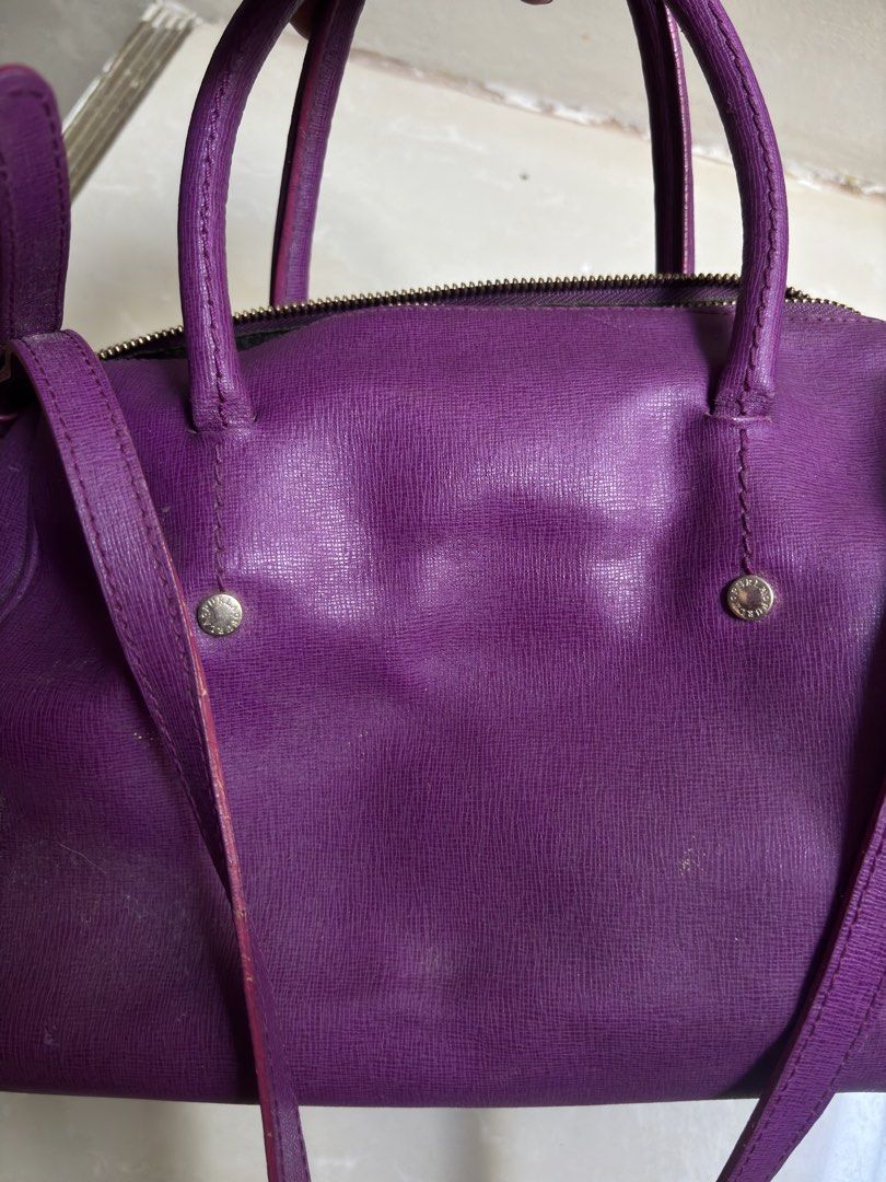 Purple Leather Satchel Handbag with Shoulder Strap (Category: Shoulder Bags) located in San Pedro. Submitted by justmie (Listing ID 1447524990, Image 3). Description: Authentic Buy at your own risk No more asking ng pics already posted na po .