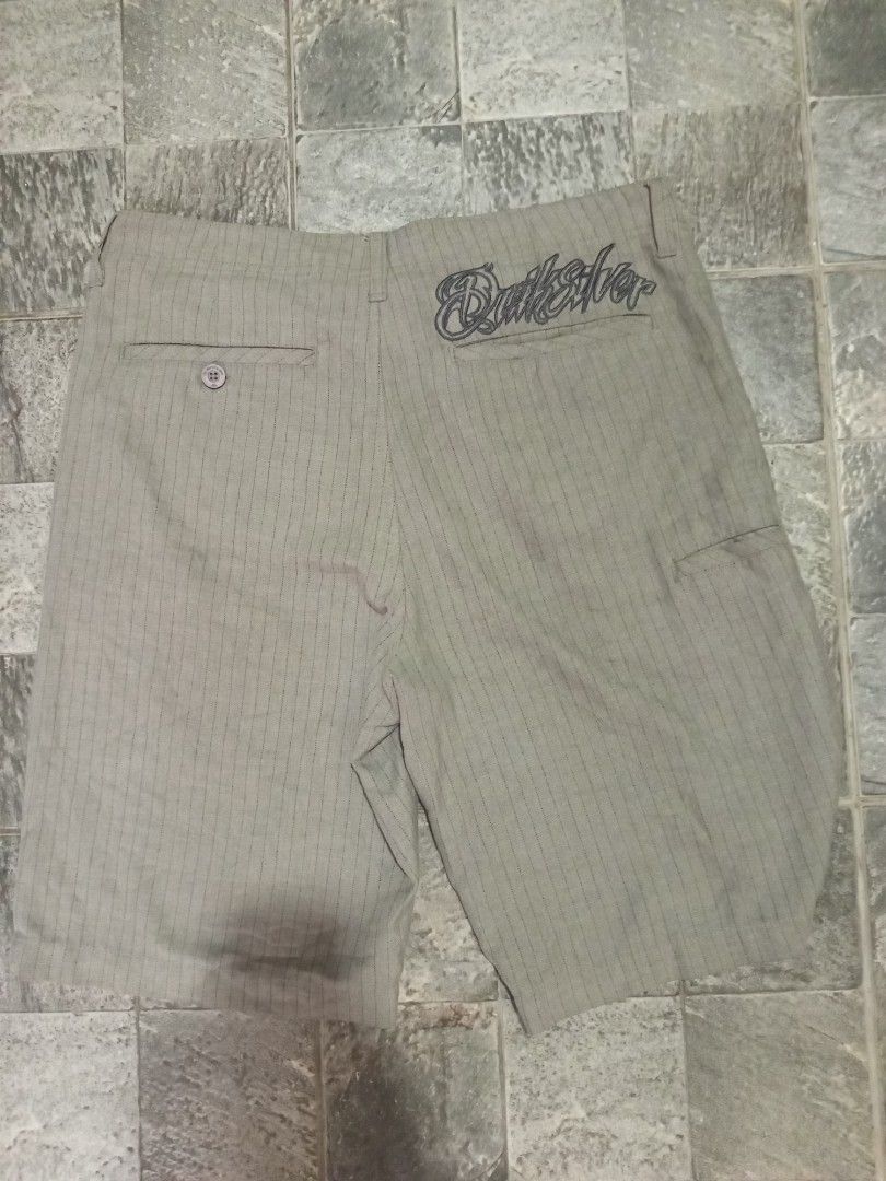 Quiksilver Striped Board Shorts Size 34 (Category: Shorts) located in Ligao. Submitted by john_thrift (Listing ID 1447612470, Image 2). Description: - Quiksilver Flat Front Chino Shorts. Light Gray Pinstripe, Men's - Size: 34 Dimes: 18 x 22 400 shipped.